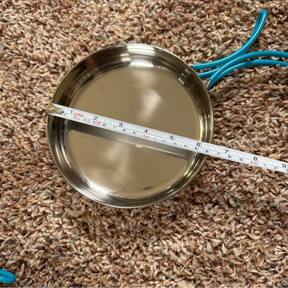 Nesting Stainless Steel Camping Cookware Set with Silicone Handles and Mesh Bag - Picture 6 of 8